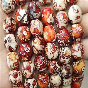 Agate Beads Barrel Woodskin Dye, approx 12-16mm [GA2875]