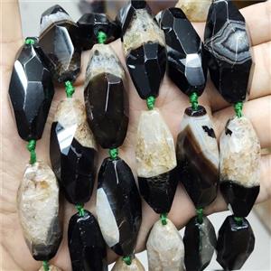 Green Druzy Agate Beads Faceted Rice Dye, approx 15-40mm, 9pcs per st [GA2885]