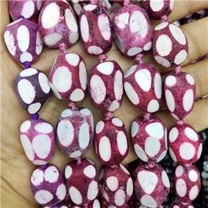 Agate Beads Freeform Red Dye Dalmatian, approx 15-25mm, 13-14pcs per st [GA2900]
