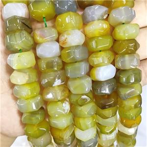 Natural Agate Beads Faceted Rondelle Olive Dye, approx 8-15mm [GA2904]