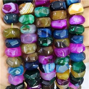 Natural Agate Beads Faceted Rondelle Dye Mixed Color, approx 8-15mm [GA2906]