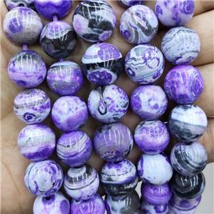Natural Agate Beads Purple Fired Smooth Round, approx 12mm dia [GA2927-12MM]