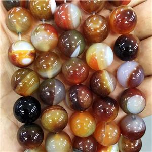 Natural Agate Beads Multicolor Dye Smooth Round, approx 14mm [GA2931]