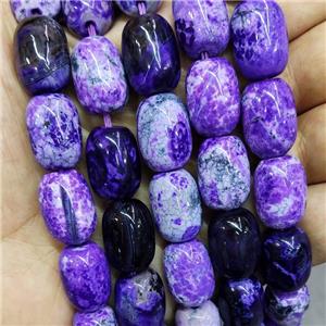 Natural Agate Barrel Beads Purple Fire Dye, approx 13-17mm [GA2947]