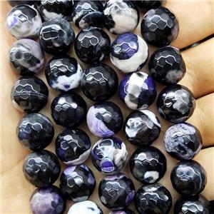 Fire Agate Beads Faceted Round Dye, approx 14mm dia [GA2970]