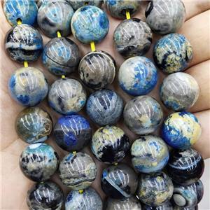 Blue Fire Agate Beads Smooth Round Dye, approx 16mm dia [GA2973]