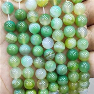 Natural Agate Beads Green Dye Smooth Round, approx 8mm [GA2986]