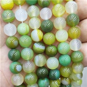 Natural Agate Beads Green Dye Smooth Round, approx 10mm [GA2987]