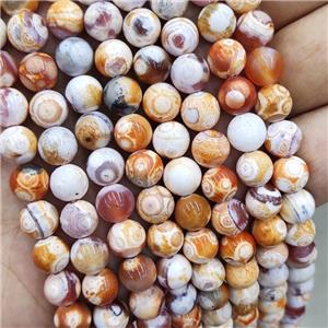 Fire Agate Beads Orange Dye Smooth Round, approx 8mm [GA2988-8MM]