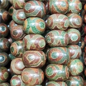Tibetan Agate Beads Smooth Round Green Eye, approx 15-20mm, 22pcs per st [GA2992]