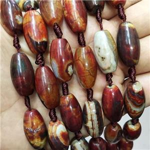 Natural Agate Beads Rice Red Dye, approx 13-25mm, 11pcs per st [GA2997]