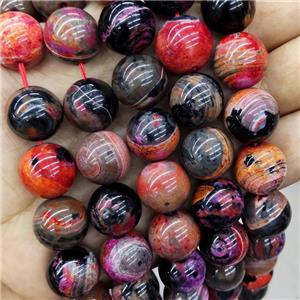 Natural Agate Beads Multicolor Dye Smooth Round, approx 16mm dia [GA2998]