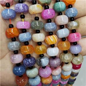 Natural Agate Beads Mix Color Dye Smooth Rondelle, approx 8-13mm [GA2999]