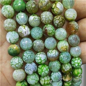 Olive Veins Agate Beads Dye Faceted Round, approx 10mm dia [GA3004]