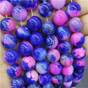 Natural Agate Beads Pink Blue Dye Smooth Round, approx 14mm dia [GA3027]