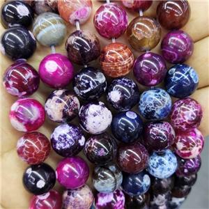 Natural Agate Beads Mixed Color Dye Smooth Round, approx 14mm dia [GA3028]