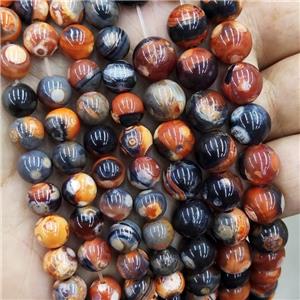 Natural Agate Beads Fired Red Dye Smooth Round, approx 10mm dia [GA3035-10MM]