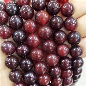 Natural Red Agate Beads Dye Smooth Round, approx 14mm dia [GA3042]
