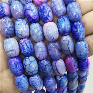 Natural Agate Beads Blue Dye Barrel, approx 13-18mm [GA3044]