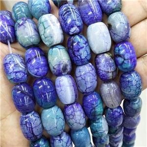Natural Agate Beads Green Blue Dye Barrel, approx 13-18mm [GA3045]