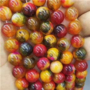 Natural Agate Beads Dye Smooth Round, approx 12mm dia [GA3080]