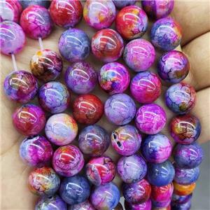 Natural Agate Beads Fuchsia Dye Smooth Round, approx 12mm dia [GA3081]