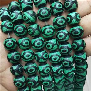 Tibetan Agate Beads Green Eye Round, approx 14mm dia [GA3108]