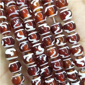 Tibetan Agate Beads Red Smooth Round, approx 8mm dia, 48pcs per st [GA3114]