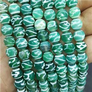 Tibetan Agate Beads Green Smooth Round, approx 8mm dia, 48pcs per st [GA3123]