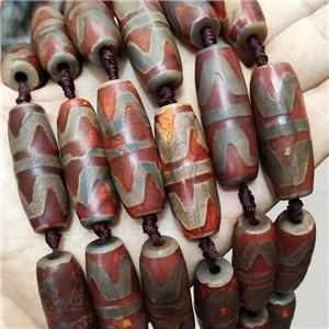Tibetan Agate Rice Beads Red, approx 14-40mm, 8pcs per st [GA3164]