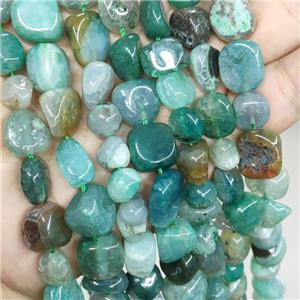 Natural Agate Chips Beads Freeform Green Dye, approx 10-12mm [GA3243]