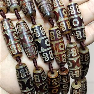 Tibetan Agate Rice Beads, approx 14-40mm, 8pcs per st [GA3257]