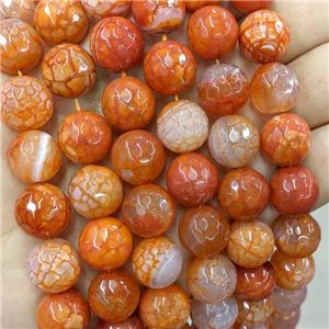 Red Veins Agate Beads Dye Faceted Round, approx 14mm [GA3262]