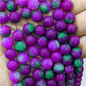 Hotpink Jade Beads Smooth Round Dye, approx 10mm dia [GA3276]