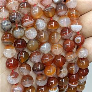 Natural Agate Druzy Beads Red Smooth Round, approx 10mm dia [GA3277]