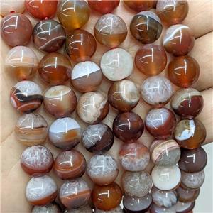 Natural Agate Druzy Beads Red Smooth Round, approx 12mm dia [GA3278]