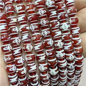 Tibetan Agate Beads Red Smooth Round, approx 8mm dia [GA3280]