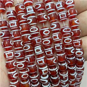Tibetan Agate Beads Red Smooth Round, approx 8mm dia [GA3281]
