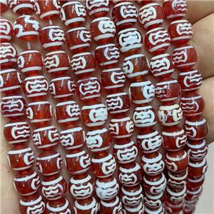 Tibetan Agate Beads Red Smooth Round, approx 8mm dia [GA3282]