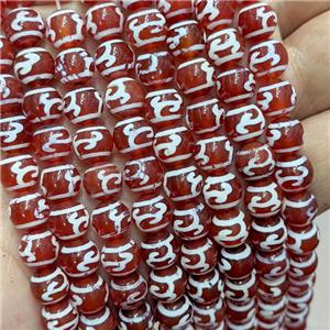 Tibetan Agate Beads Red Smooth Round, approx 8mm dia [GA3283]