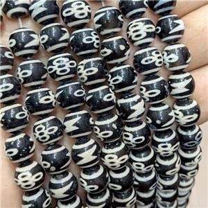 Tibetan Agate Beads Black Smooth Round, approx 10mm dia, 35pcs per st [GA3287]