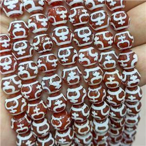 Tibetan Agate Beads Red Smooth Round, approx 10mm dia, 35pcs per st [GA3295]