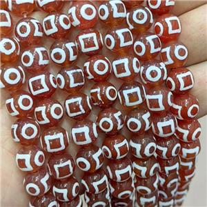 Tibetan Agate Beads Red Smooth Round, approx 10mm dia, 35pcs per st [GA3296]