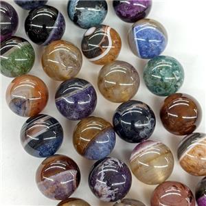 Natural Druzy Agate Beads Mixed Color Dye Smooth Round, approx 16mm [GA3319]