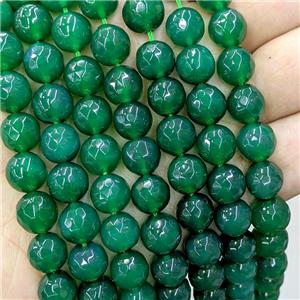 Natural Agate Beads Green Dye Faceted Round, approx 10mm [GA3322]