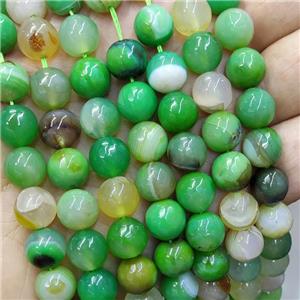Natural Agate Beads Green Dye Faceted Round, approx 10mm [GA3323]