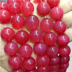 Natural Agate Beads Red Dye Smooth Round, approx 18mm dia, 20pcs per st [GA3355]