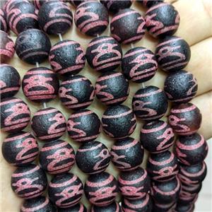 Tibetan Agate Round Beads Pink Dye, approx 14mm dia, 24pcs per st [GA3360]