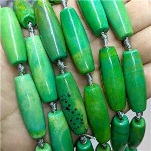 Natural Agate Rice Beads Green Dye, approx 13-40mm, 8pcs per st [GA3369]