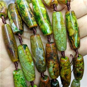 Green Veins Agate Rice Beads Green Dye, approx 13-40mm, 8pcs per st [GA3370]